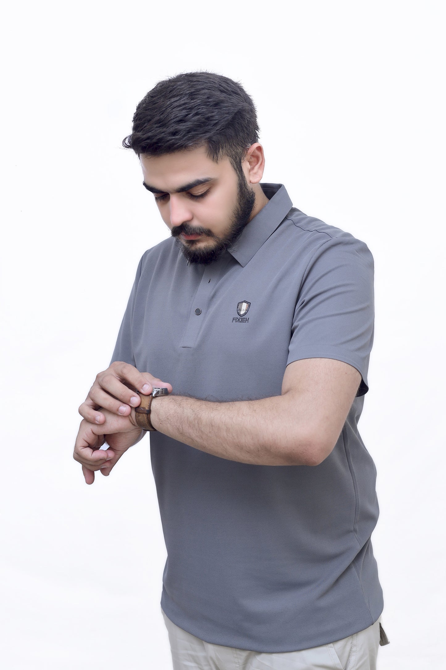 Signature Crest Polo| Imported Summer Classic for Men| Grey Color