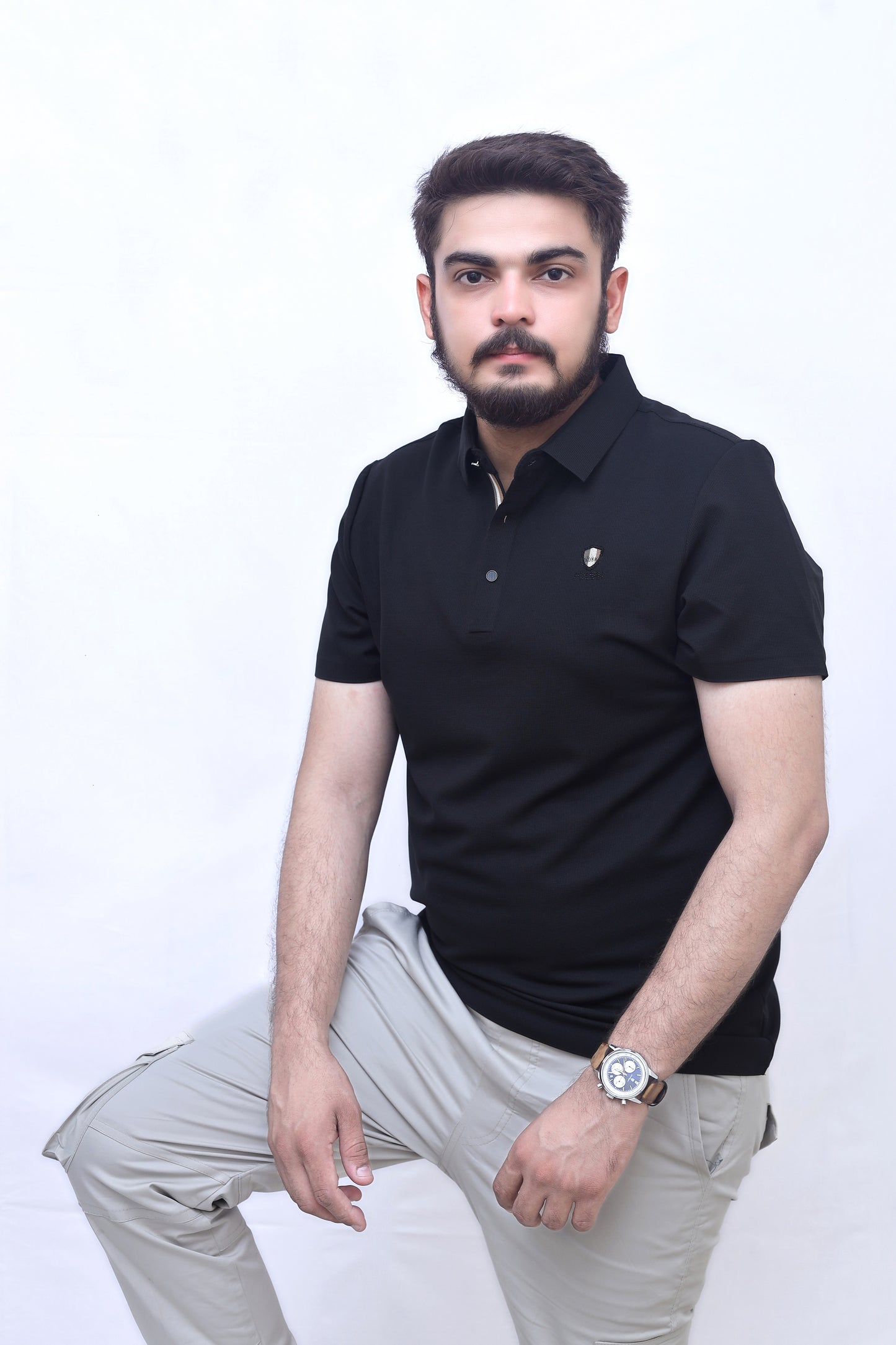 Signature Crest Polo| Imported Summer Classic for Men| Jet Black