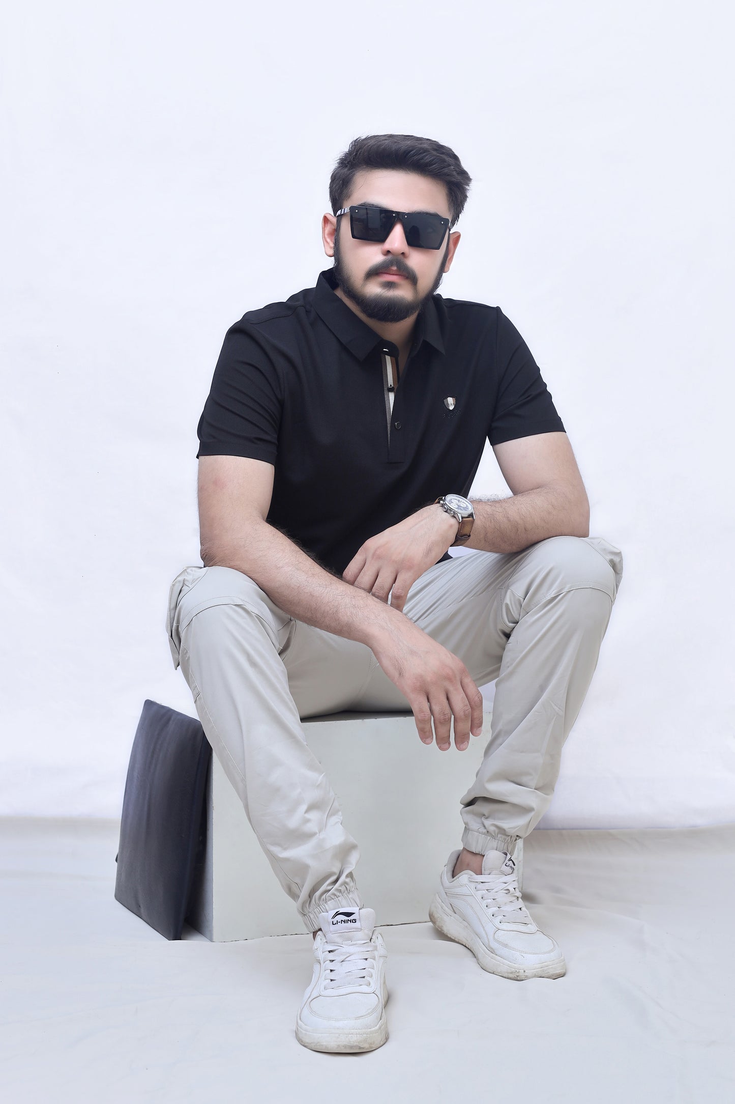 Signature Crest Polo| Imported Summer Classic for Men| Jet Black