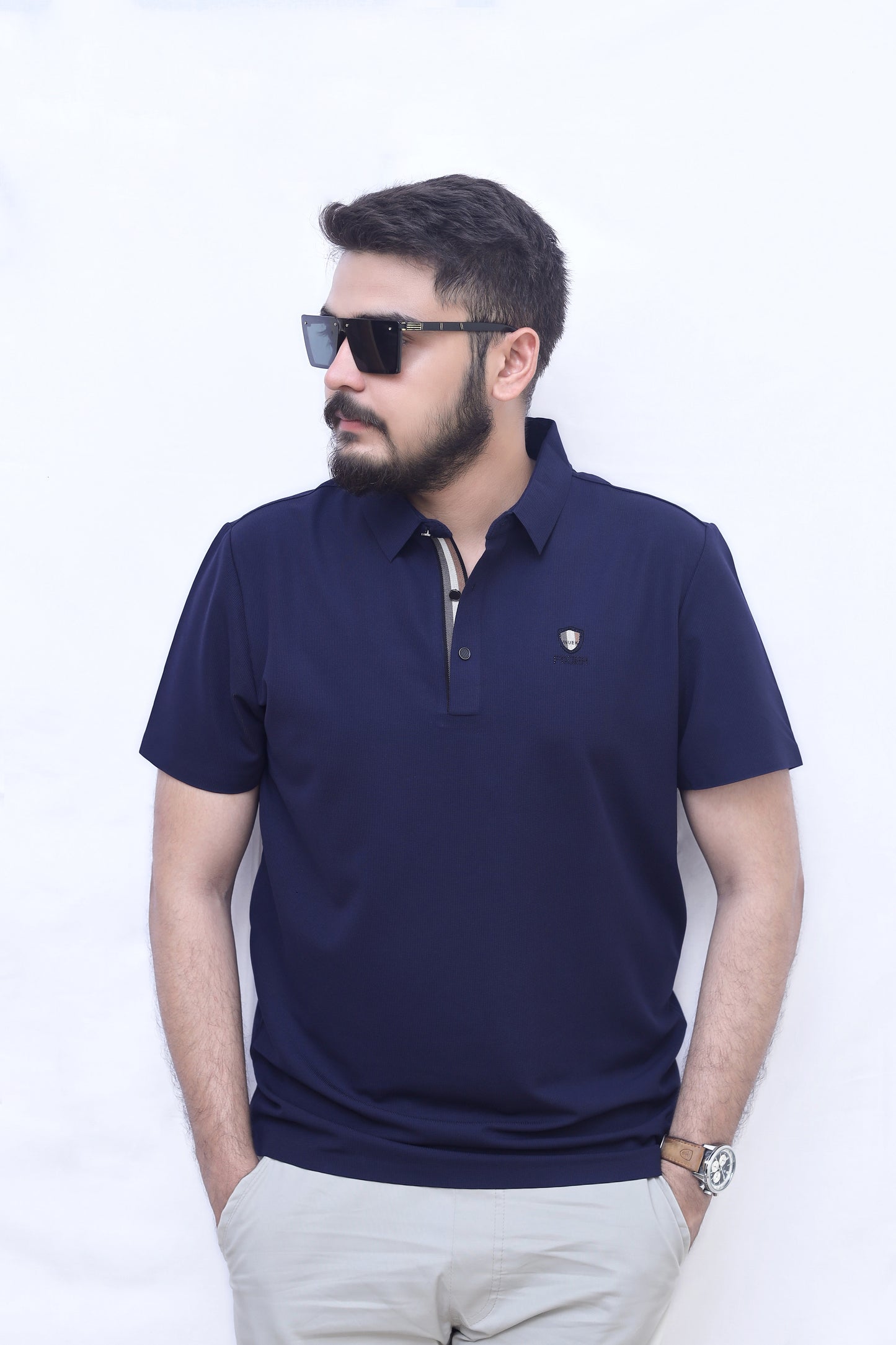 Signature Crest Polo| Imported Summer Classic for Men| Navy Blue