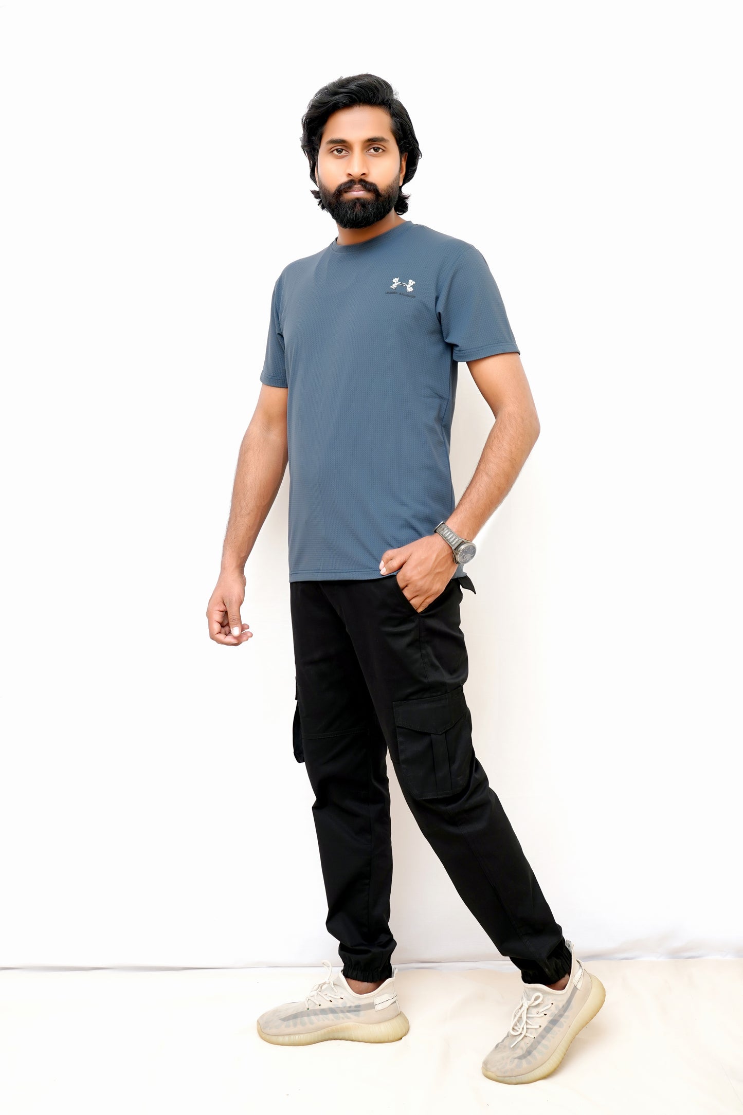 Premium Imported China Cotton Round Neck-Under Armour-Blue