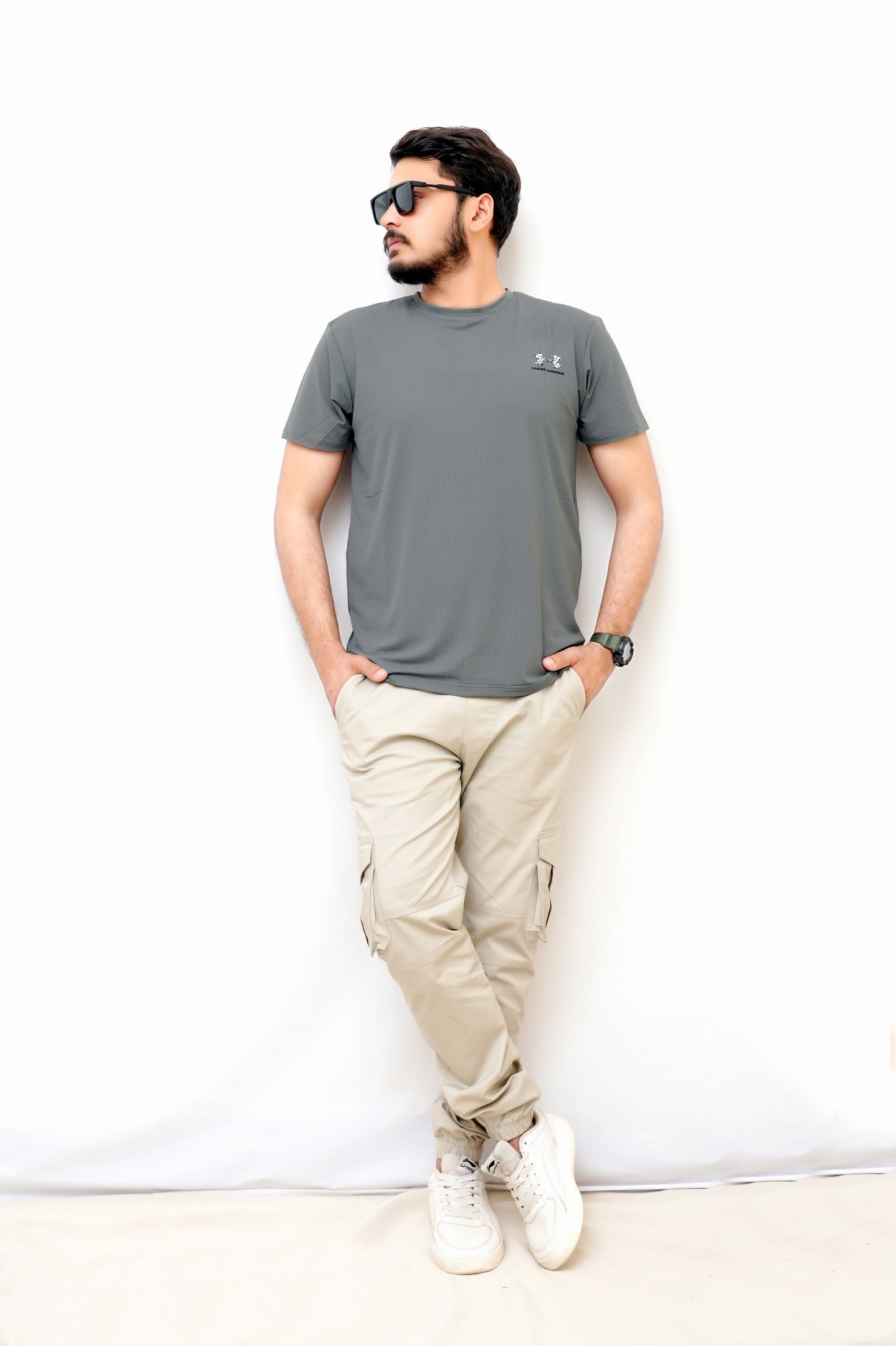 Premium Imported China Cotton Round Neck-Under Armour-Gray