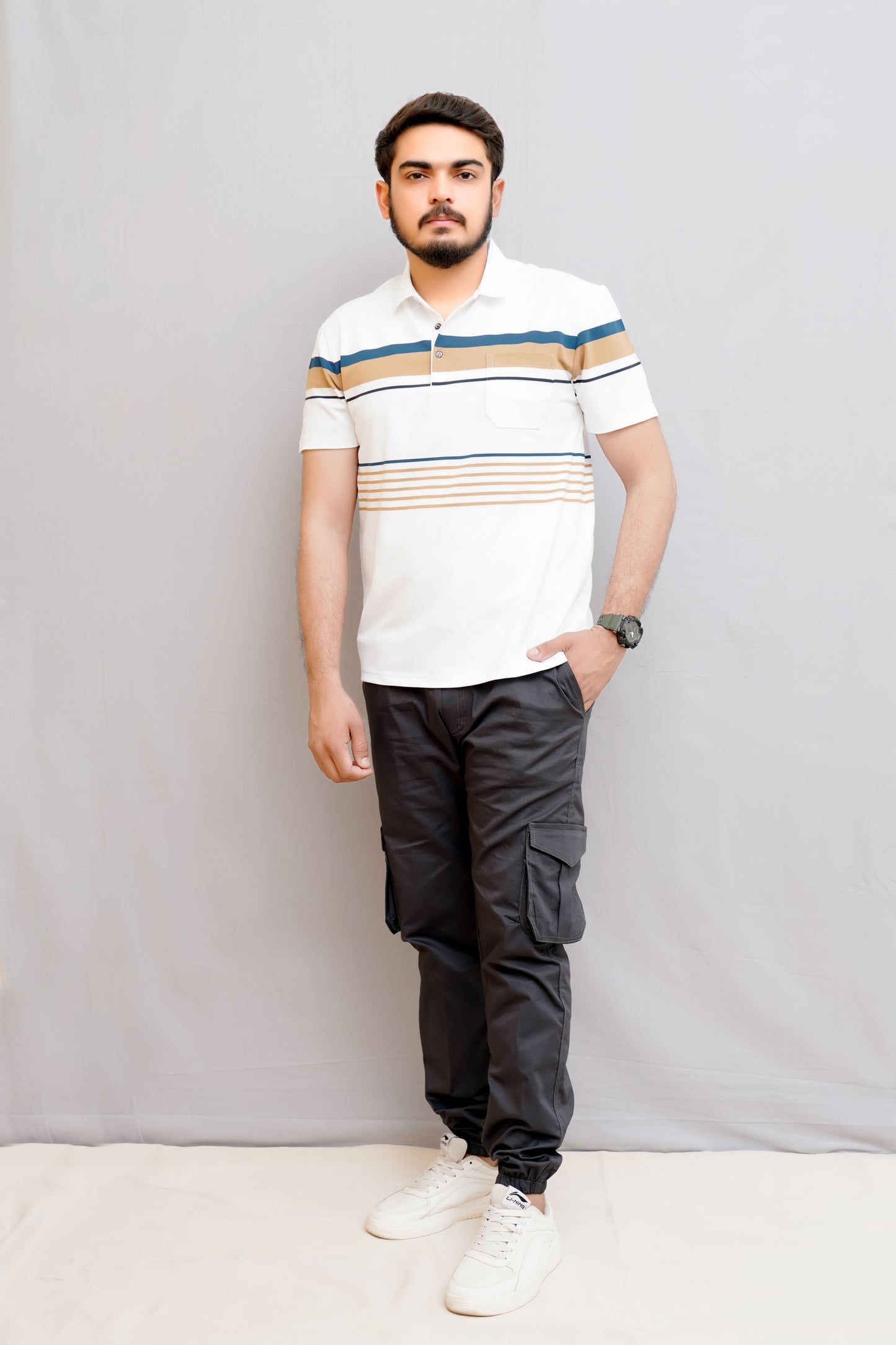 Elegant Pocket Style Polo – Imported-White