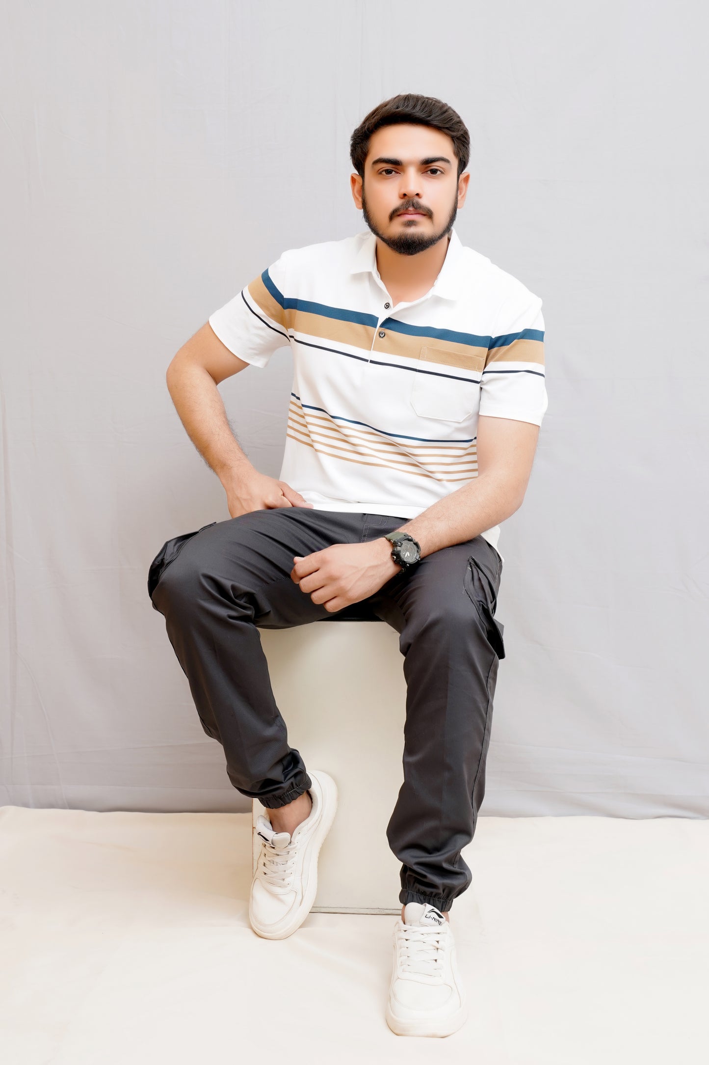 Elegant Pocket Style Polo – Imported-White