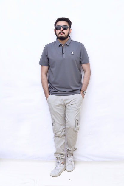 Signature Crest Polo| Imported Summer Classic for Men| Grey Color