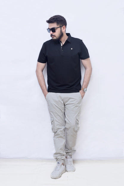 Signature Crest Polo| Imported Summer Classic for Men| Jet Black