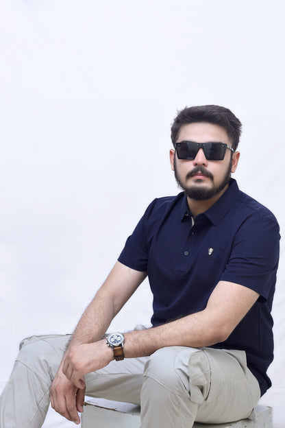 Signature Crest Polo| Imported Summer Classic for Men| Navy Blue