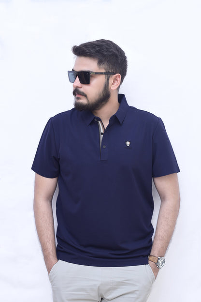 Signature Crest Polo| Imported Summer Classic for Men| Navy Blue