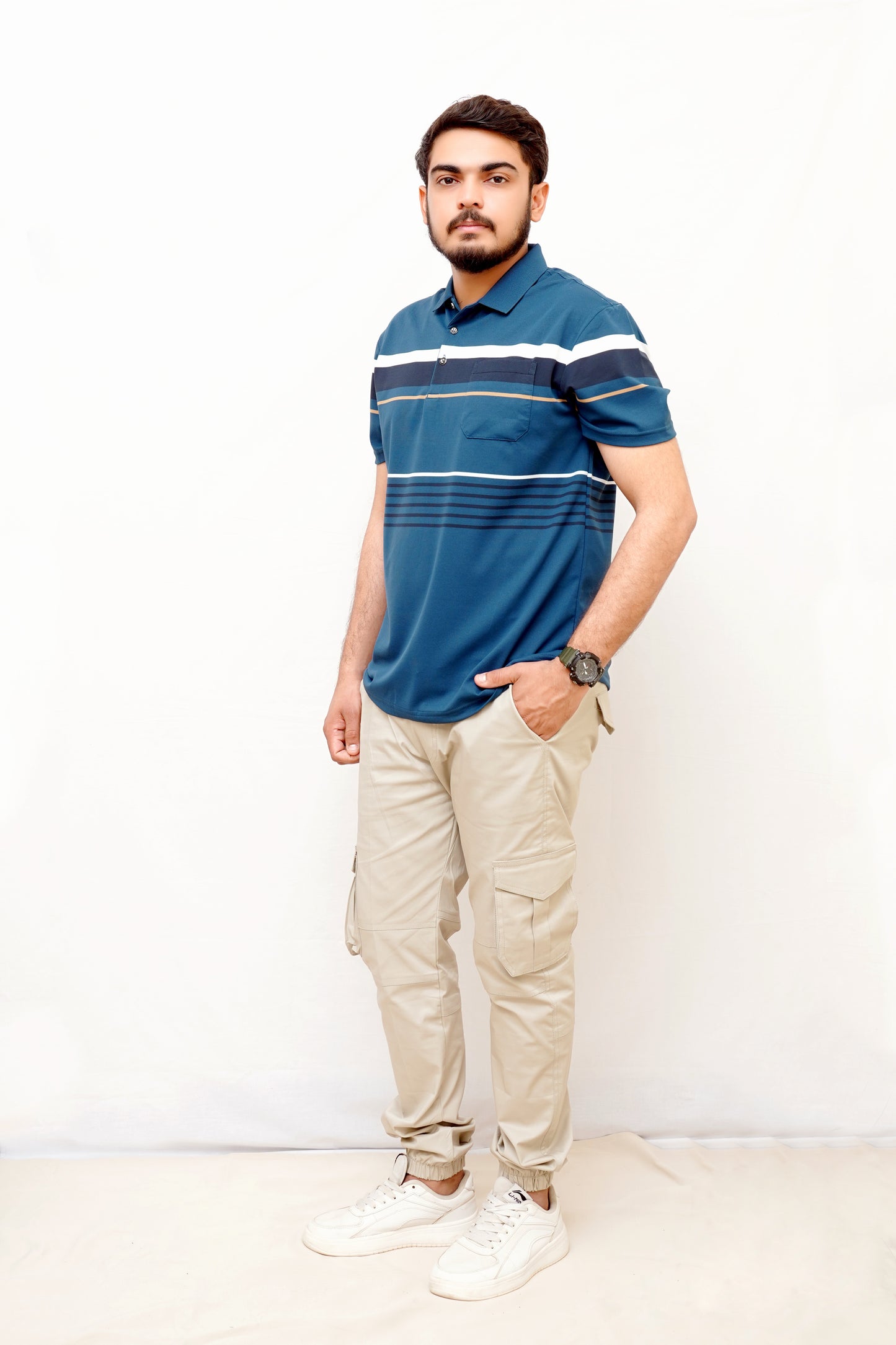 Elegant Pocket Style Polo –Imported -Blue