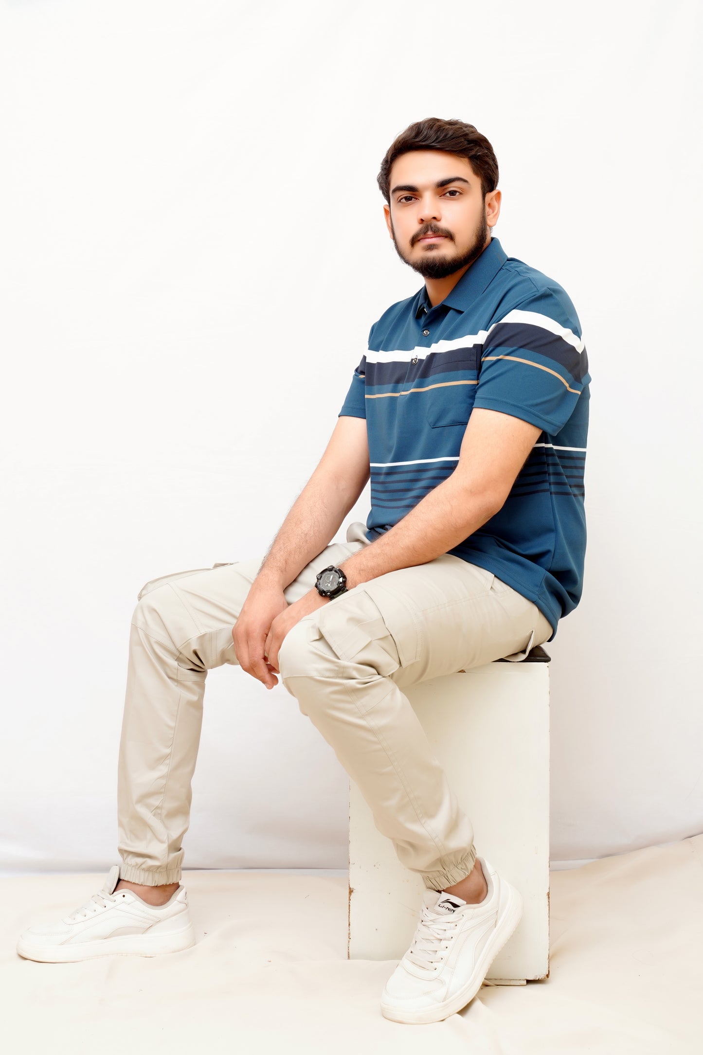 Elegant Pocket Style Polo –Imported -Blue