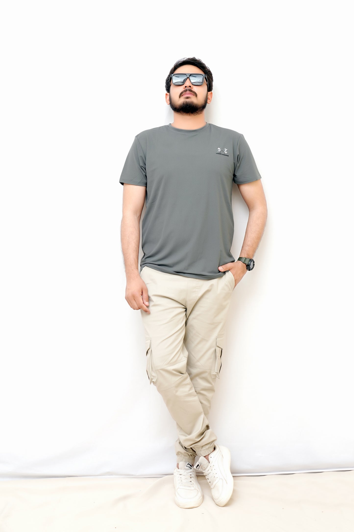 Premium Imported China Cotton Round Neck-Under Armour-Gray